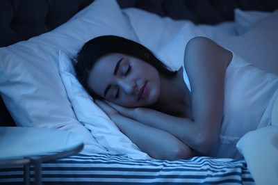 Woman sleeping.