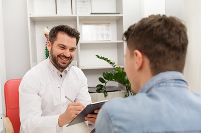 Man seeking help from a therapist.