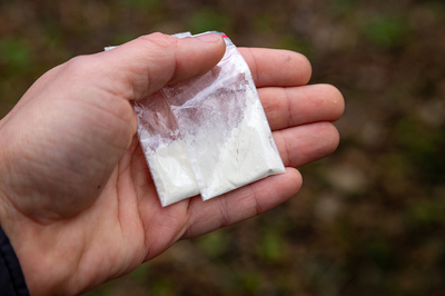 Cocaine in a small packet.